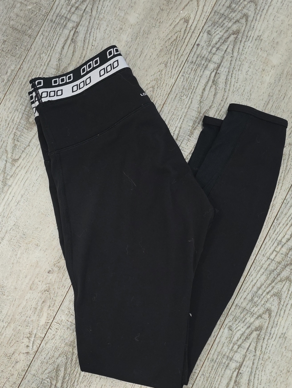 Lorna Jane Black Leggings with White Branded Waistband